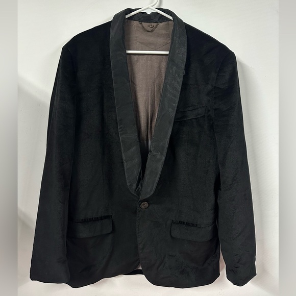 Diesel Black Gold Black Smoker’s Jacket Velvet Blazer Size 52IT/42US Mens